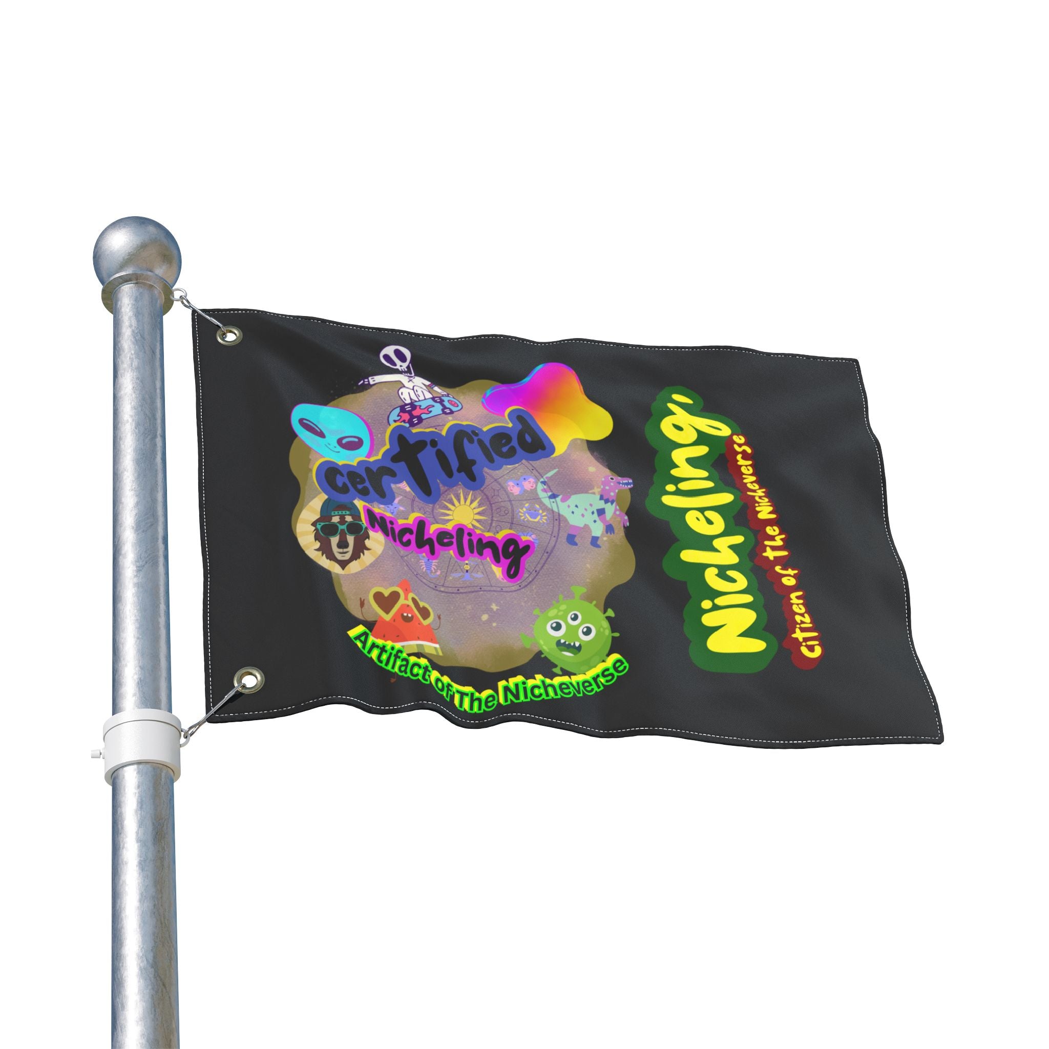 Certified Nicheling Flag – Official Banner of the Nicheverse (Double-Sided Display for Home, Studio, or Adventures)